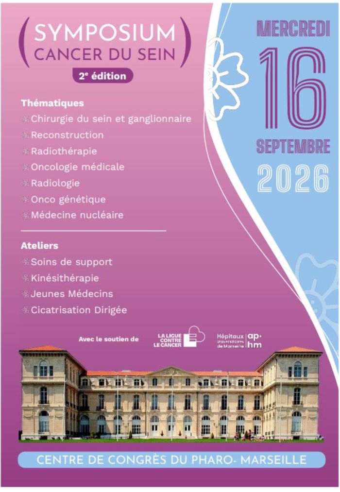 Affiche de la 2ème édition du Symposium Cancer du Sein à Marseille